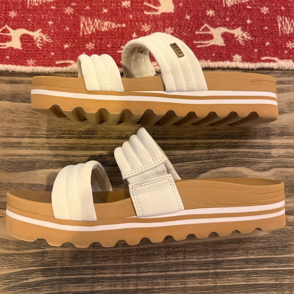 Reef KAIA Women's White and Brown Slide Sandals. Size 9. - Picture 4 of 7